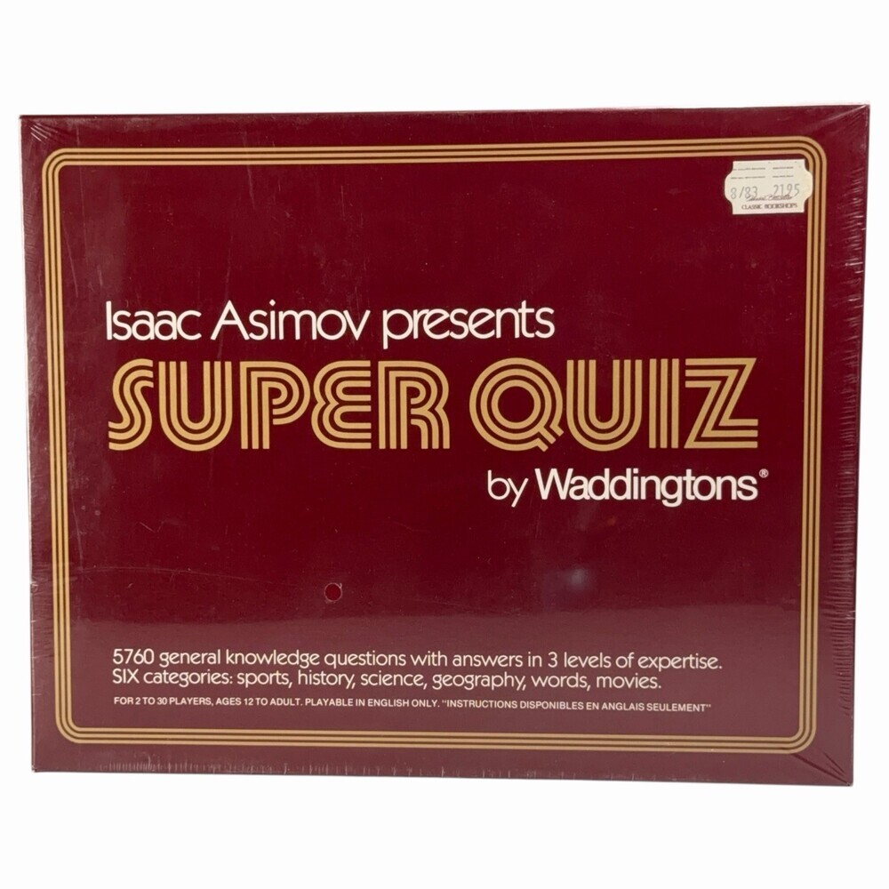 Isaac Asimov Super Quiz Board Game by Waddingtons 1982 Edition Sealed NIB VTG